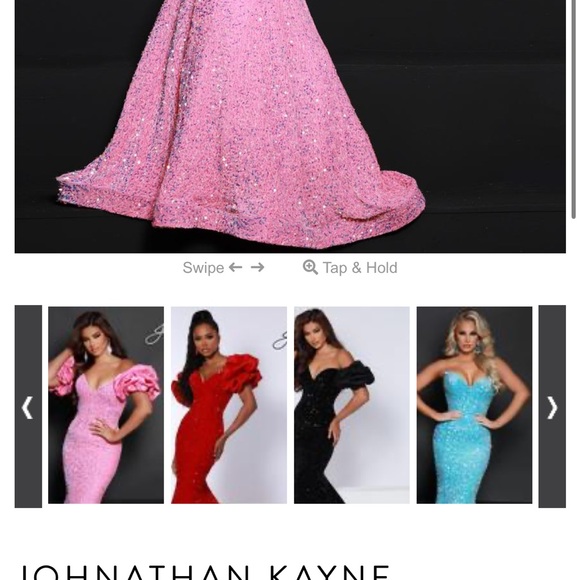 Johnathan Kayne Sparkling Pink Gown with Detachable Sleeves - Picture 2 of 3